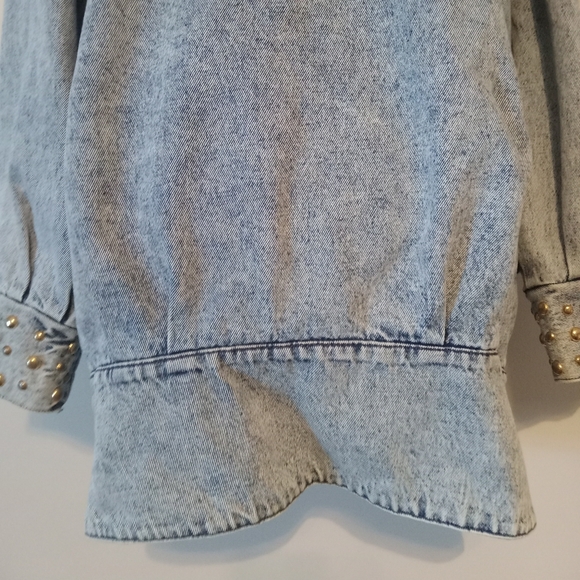 Rare Vintage Oversized Embellished Denim Jacket with Colorful Accents - Picture 7 of 10